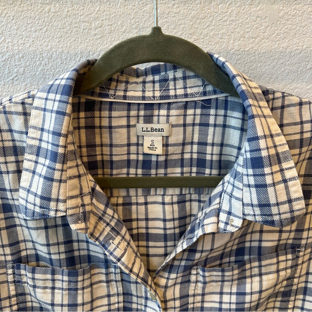 L.L.BEAN Women’s Heritage Washed Twill Shirt Long Sleeve Plaid - Picture 3 of 9